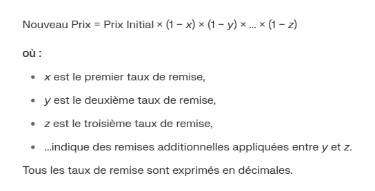 Formule de remises multiples