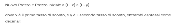 Formula per doppio sconto
